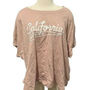NWT OLD NAVY blush pink boxy crop California tee